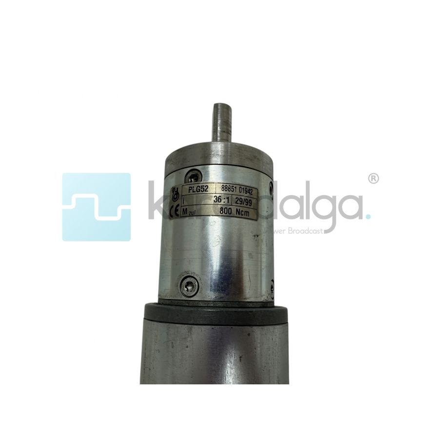 Dunkermotoren GR63x25 DC Motor + PLG52 Redüktör  24V 2.7A  50W  3300 rpm → 92 rpm  36:1 Torklu
