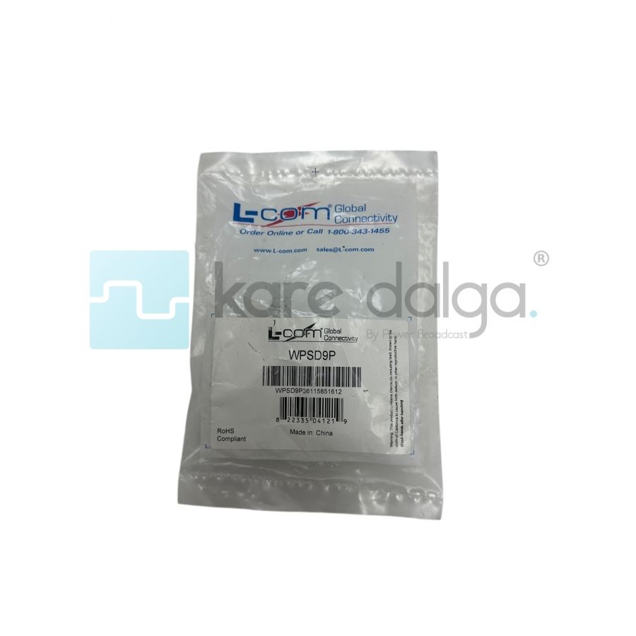L-com WPSD9P - Su Geçirmez D-Sub Panel Montaj Erkek Konnektör (9 Pin)