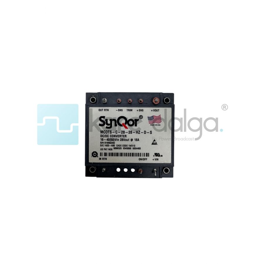 SynQor MCOTS-C-28-28-HZ-D-S  Askeri Sınıf DC-DC Konvertör