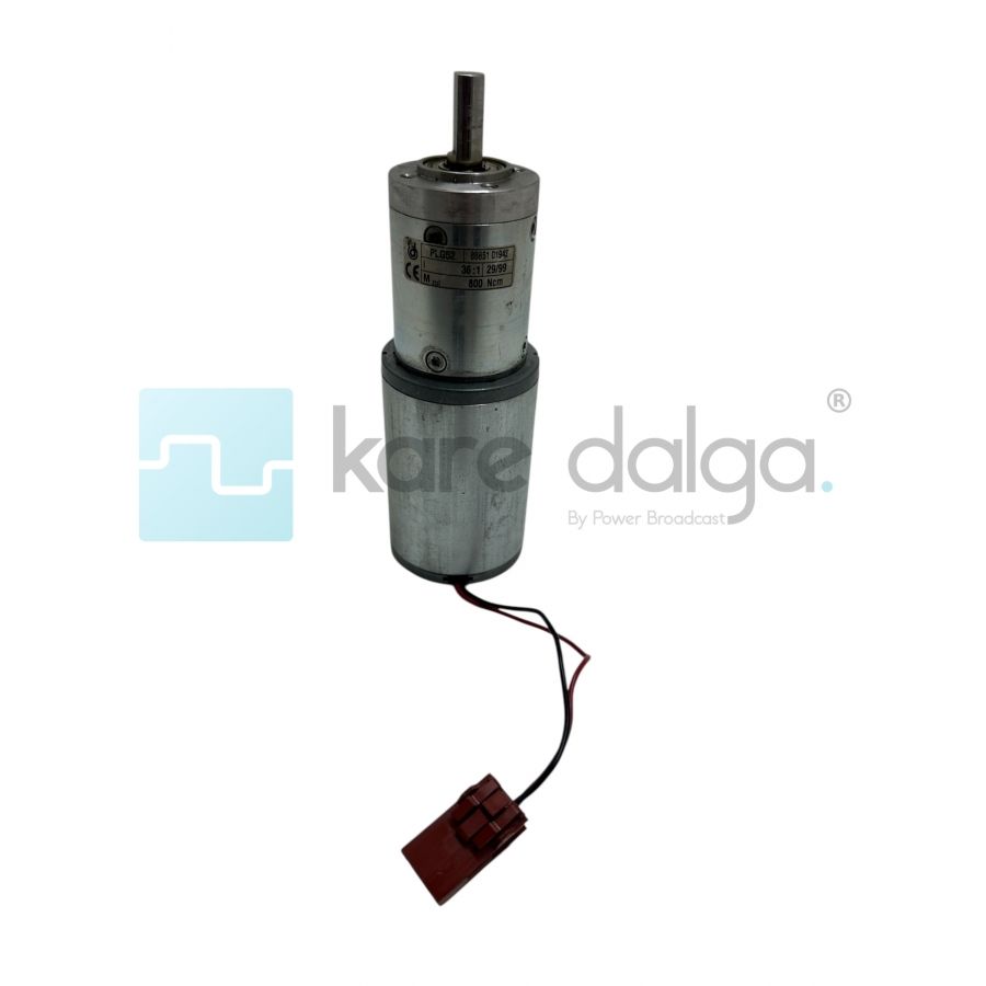 Dunkermotoren GR63x25 DC Motor + PLG52 Redüktör  24V 2.7A  50W  3300 rpm → 92 rpm  36:1 Torklu
