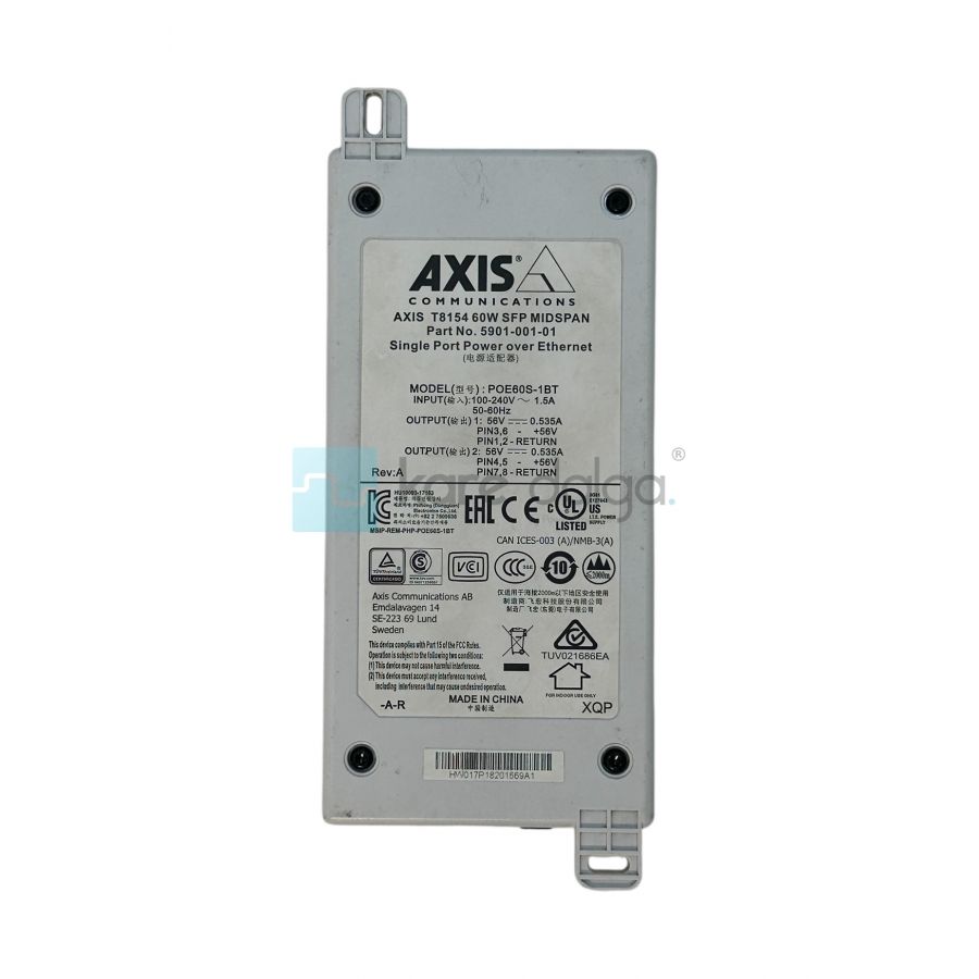 Axis T8154 60W SFP Midspan PoE Injector